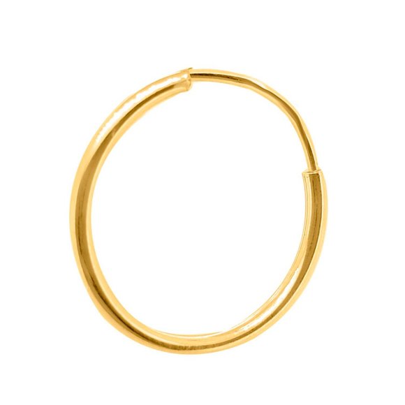 Sparkling 24K Yellow Gold Plated Simple Hoop Studs - Picture 4 of 4
